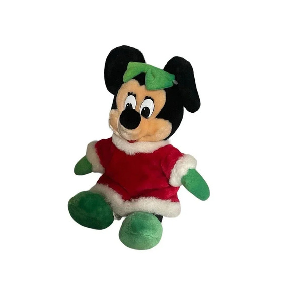 Vintage Disney World Parks Minnie Mouse Christmas Outfit Plush Stuffed Animal - Picture 12 of 14